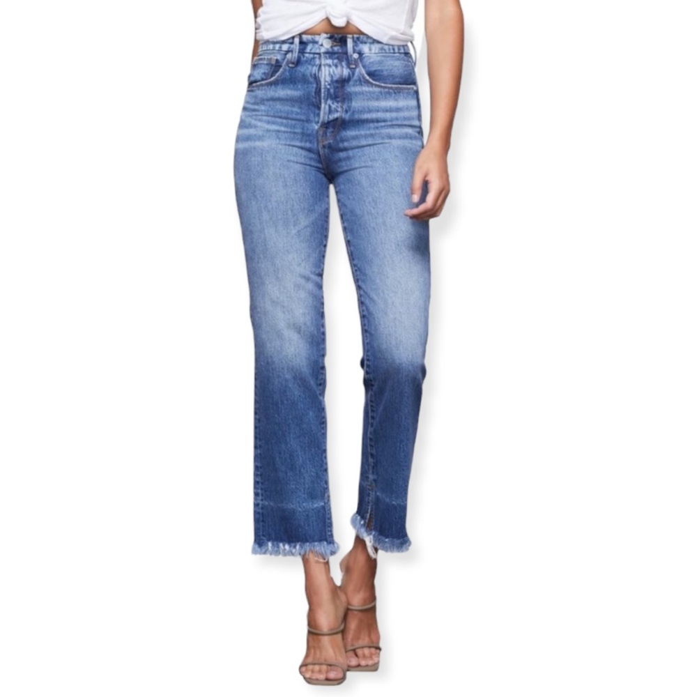 Flawed Good American Good Boy Frayed Hem Jean Size 10 (H10)
